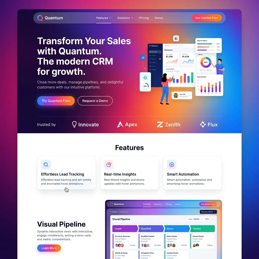 Beautiful modern web design UI layout